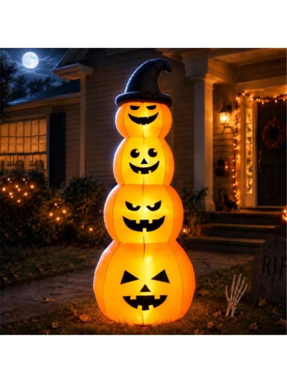 8FT Halloween Inflatable Stacked Pumpkins Outdoor Party Decor